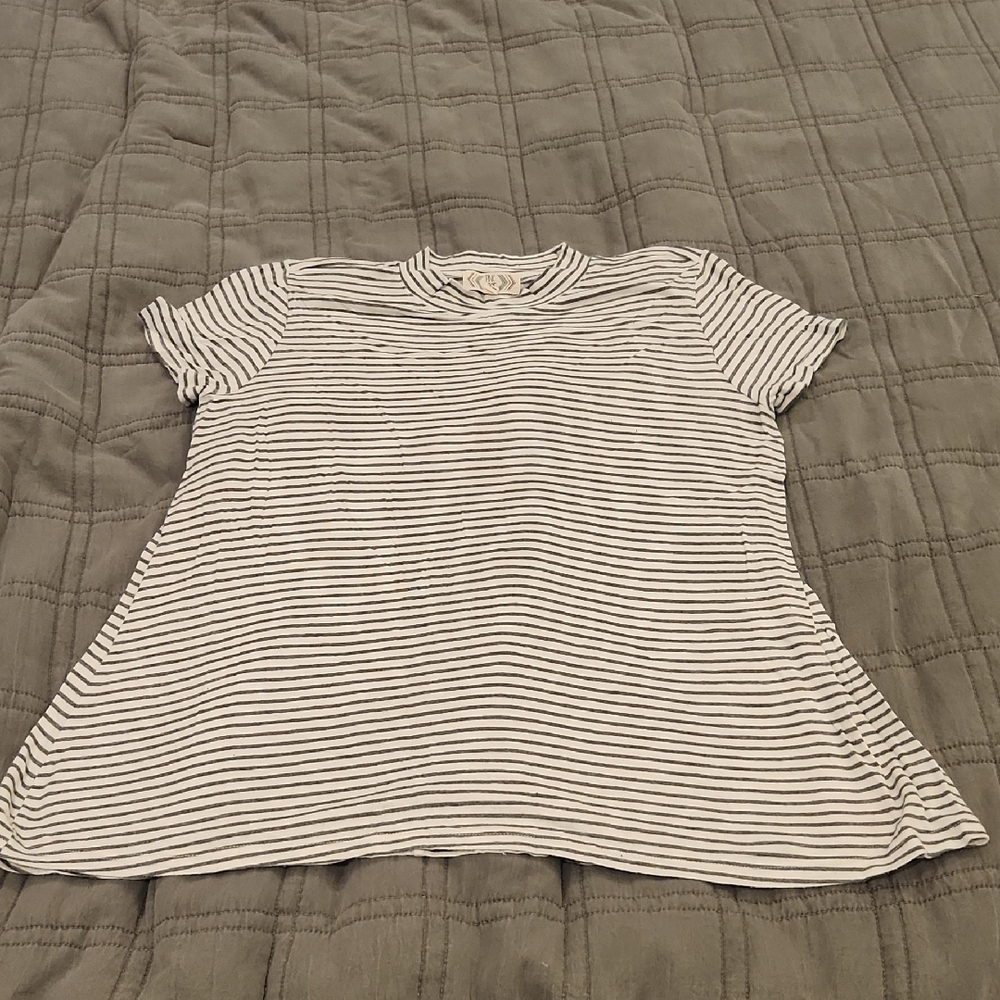 Pink Rose Classic Striped Short Sleeve Tee Size L!